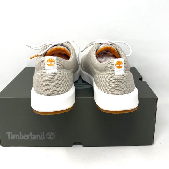 Timberland Truecloud EK Leather Fabric OX White Tan Knit Men's TB 0A28FN F48 - Picture 7 of 11